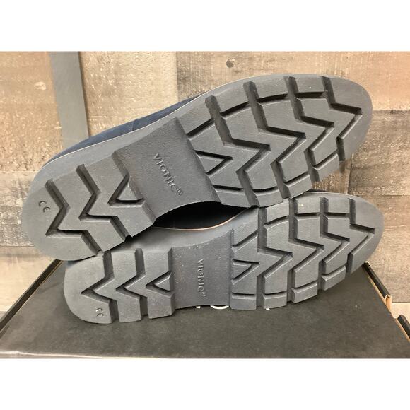 Vionic Women's 12 Black Suede Leather Willa Wedge Loafer Slip On Comfort LB12-19 - Picture 6 of 7